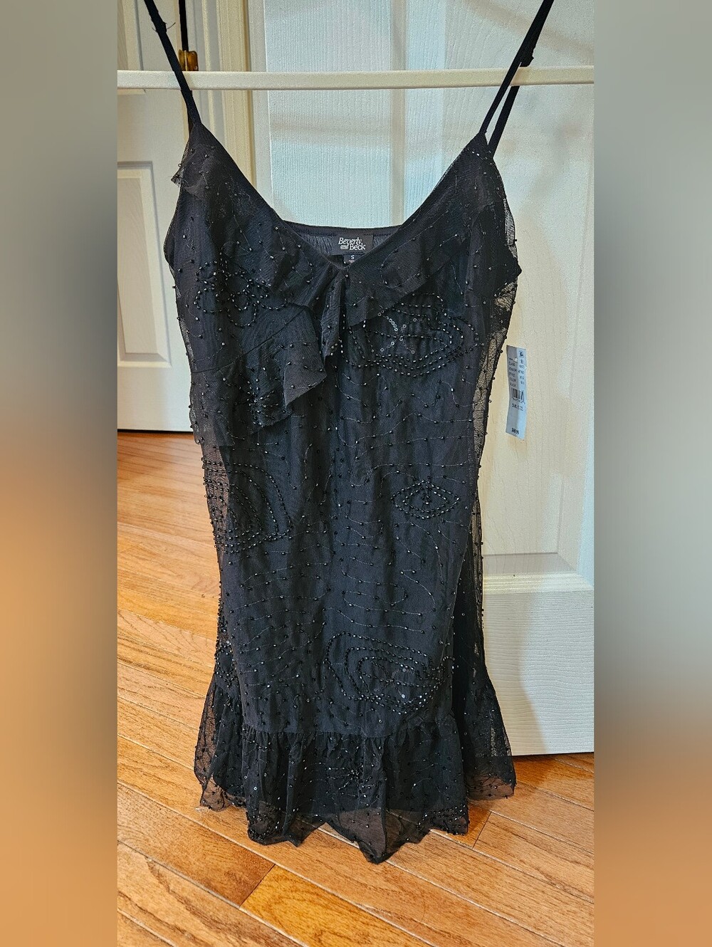 Beaded Black Mini Dress by Beverly And Beck